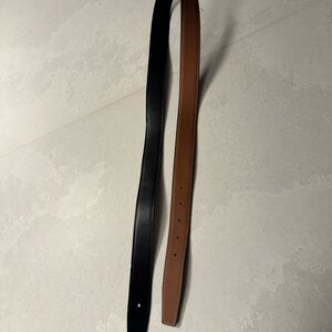 Hermes Dual-Tone Black and Brown Leather Belt (no buckle)